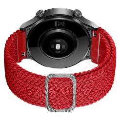 yeziu Geflochtene Armbänder für Ticwatch Pro 3 GPS 2020/GTX/E2/S2 Smart Watch Bands Ersatz-Sportarmband(Red Black,22mm Universal) von yeziu