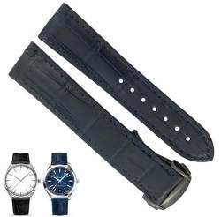 yeziu Lederarmband für Omega De Ville Seamaster Constellation Uhrenarmband(Blue black,21mm) von yeziu