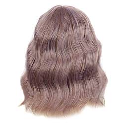 yilin Kurze Wavy Cosplay PerüCken für Frauen Lila NatüRliche Synthetische PerüCke Lila mit Bang für MäDchen von yilin