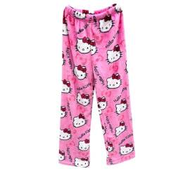 𝒉𝒆𝒍𝒍𝒐 𝒌𝒊𝒕𝒕𝒚𝒔 Schlafanzug Damen Hosen Lang Flanell Pyjama Hose Damen Schlafhose Weich Kawaii Pyjamas Cartoon Motiv Anime Casual Bequem Damenhose Winter Schlafanzughose von yuOL-Re