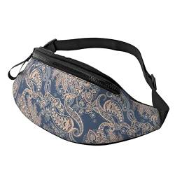 Gürteltasche mit Paisleymuster, orientalisch, ethnisch, lässig, für Damen und Herren, verstellbarer Gürtel, für Reisen, Wandern, Radfahren, Laufen, Festival, Rave, Schwarz , Einheitsgröße, Hüfttaschen von zekiooofkwo