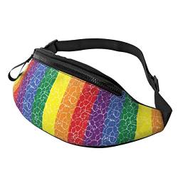 Rainbow LGBT Gay Pride Casual Bauchtasche für Männer und Frauen, verstellbarer Gürtel, Hüfttasche für Reisen, Wandern, Radfahren, Laufen, Festival, Rave, Schwarz , Einheitsgröße, Hüfttaschen von zekiooofkwo