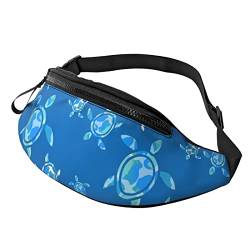 Sea Turtles Gürteltasche für Damen und Herren, verstellbar, für Reisen, Wandern, Radfahren, Laufen, Festival, Rave, Türkis, Schwarz , Einheitsgröße, Hüfttaschen von zekiooofkwo