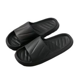 zengds-07 Badeschuhe Bequeme, leichte Badezimmer-Duschhausschuhe for Damen und Herren, weiche Duschschuhe for den Innenbereich Hausschuhe(Schwarz,42-43) von zengds-07