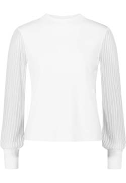 zero Damen Rollkragenshirt transparente Ärmel Offwhite,36 von zero