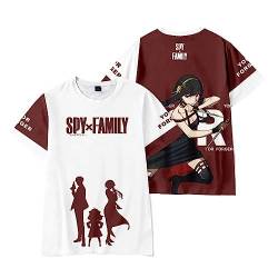 Anime SPY X FAMILY Mann/Frauen Harajuku T-shirt Kawaii Kurzarm Casual Rundhals Unisex Mode Sommer Streetwear (XL,color 04) von zhedu