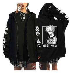 My Hero Academia Zip Up Hoodies Anime Cartoon Bedruckte Hosen Damen Jacken College Style Langarm Persönlichkeit Pullover Jugend Oberbekleidung Lose Streetwear (Color 04,M) von zhedu