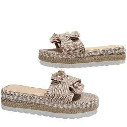 Flache Damen-Sandalen, offener Zehenbereich, Slip-on, Sommer, Barfuß, Keilabsatz, bequem, rutschfest, Strandschuhe, Plattform, Slipper Beach Sandals, 6, 39 EU von zihozan