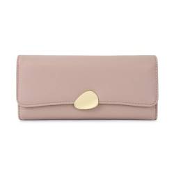 zouxangzz Leichte Luxus Premium Große Kapazität Kartentasche Lange Damen Geldbörse PU Leder Tri-fold Clutch Bag, khaki, L, Klassisch von zouxangzz