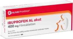 Ibuprofen AL akut 400 mg Filmtabletten bei akuten Schmerzen 20 St von ALIUD Pharma GmbH