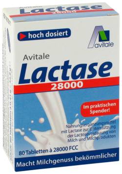 LACTASE 28.000 FCC Tabletten im Spender 80 St Tabletten von Avitale GmbH