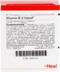 VITAMIN B2 INJEEL Ampullen 10 St von Biologische Heilmittel Heel GmbH
