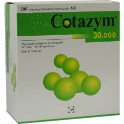 COTAZYM 30.000 Pellets magensaftresistente Kapseln 200 St Kapseln magensaftresistent von CHEPLAPHARM Arzneimittel GmbH