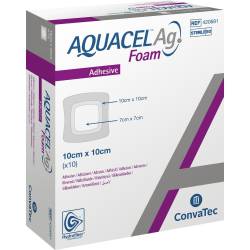 AQUACEL Ag Foam adhäsiv 10x10 cm Verband von ConvaTec (Germany) GmbH