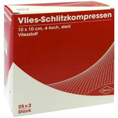 SCHLITZKOMPRESSEN Vlies 10x10 cm steril 4fach 25 X 2 St Kompressen von Dr. Ausbüttel & Co. GmbH