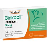 Ginkobil ratiopharm 40mg mit Ginkgo biloba von GINKOBIL ratiopharm