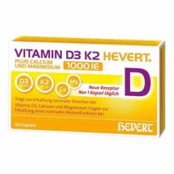 VITAMIN D3 K2 Hevert+Calcium u.Magnes.1000 IE Kps. 35 g von Hevert-Arzneimittel GmbH & Co. KG