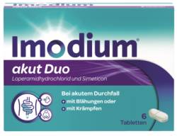 IMODIUM akut Duo 2 mg/125 mg Tabletten 6 St von Johnson & Johnson GmbH (OTC)