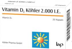 VITAMIN D3 K�HLER 2.000 I.E. Kapseln 9,4 g von K�hler Pharma GmbH