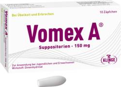 VOMEX A 150 mg Suppositorien 10 St von Klinge Pharma GmbH