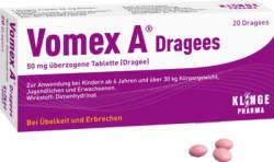 VOMEX A Dragees 50 mg �berzogene Tabletten 20 St von Klinge Pharma GmbH
