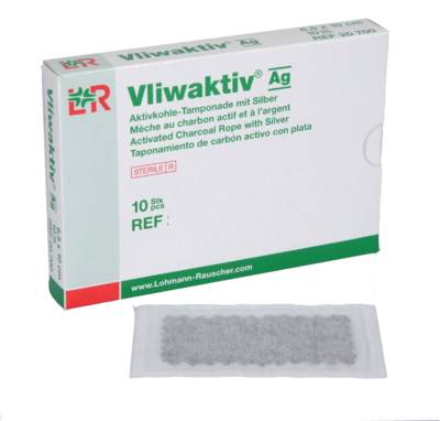 VLIWAKTIV AG Aktivkohle Tampon.m.Silber 10x10 cm 10 St von Lohmann & Rauscher GmbH & Co.KG