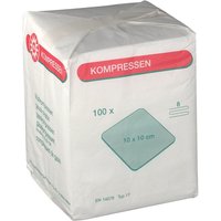 Mullkompresse 10 x 10 cm unsteril 8-fach von NOBAMED