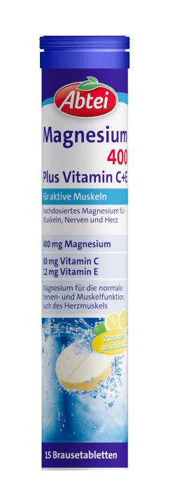 ABTEI Magnesium 400 Plus Vitamin C+E Brausetabl. 15 St Brausetabletten von Perrigo Deutschland Gmbh