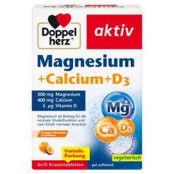 DOPPELHERZ Magnesium+Calcium+D3 Brausetabletten 6X15 St von Queisser Pharma GmbH & Co. KG