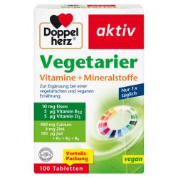 DOPPELHERZ Vegetarier Vitamine+Mineralstoffe aktiv 100 St von Queisser Pharma GmbH & Co. KG