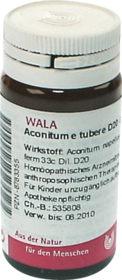 ACONITUM E tubere D 20 Globuli 20 g von WALA Heilmittel GmbH