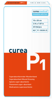 CUREA P1 superabsorb.Wundauflage 10x20 cm 25 St von curea medical GmbH