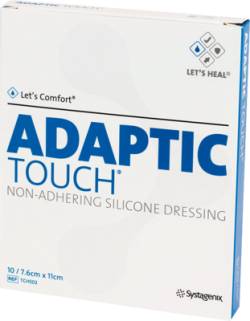 ADAPTIC Touch 7,6x11 cm nichthaft.Sil.Wundauflage 10 St von kohlpharma GmbH