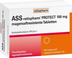 ASS-ratiopharm 100 mg Neu ASS-ratiopharm PROTECT 100 mg magensaftr.Tabletten [PZN:15577596] 100 St von ratiopharm GmbH