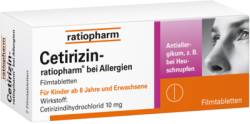 Cetirizin-ratiopharm bei allergischer Rhinitis / Nesselsucht 100 St von ratiopharm GmbH