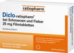 DICLO-RATIOPHARM bei Schmerzen u.Fieber 25 mg FTA 20 St von ratiopharm GmbH