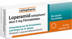 LOPERAMID-ratiopharm akut 2 mg Filmtabletten 10 St von ratiopharm GmbH