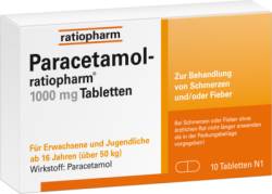 PARACETAMOL-ratiopharm 1.000 mg Tabletten 10 St von ratiopharm GmbH