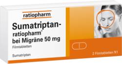SUMATRIPTAN-ratiopharm bei Migr�ne 50 mg Filmtabl. 2 St von ratiopharm GmbH